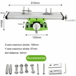 Premier® Mini Fraiseuse,Multifonctionnelle Table De Perçage Transversale Ajustable,Mini Fraiseuse Table,Table De Glissière De Forage Composée De Fraiseuse Pour Perceuse D'établi De Bricolage,310x90 Mm 9 Premier® Mini Fraiseuse,Multifonctionnelle Table De Perçage Transversale Ajustable,Mini Fraiseuse Table,Table De Glissière De Forage Composée De Fraiseuse Pour Perceuse D'établi De Bricolage,310x90 Mm -Outils Électriques 65584552 3