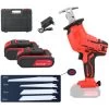 Scie Sabre Sans Fil Avec 2 4.0Ah Batterie, 8 Lames De Scie, En Coffret Idéal Pour La Coupe Du Bois Et Du Métal -Outils Électriques 65747132 1