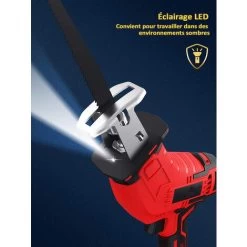 Scie Sabre Sans Fil Avec 2 4.0Ah Batterie, 8 Lames De Scie, En Coffret Idéal Pour La Coupe Du Bois Et Du Métal -Outils Électriques 65747132 3