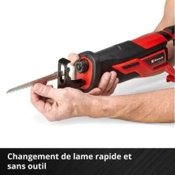 Einhell Scie Sabre Sans Fil TE-AP 18/26 Li-Solo Power X-Change (18 V, Hauteur De Course 26 Mm, Profondeur De Coupe 18 Cm Dans Le Bois, Livré Avec Une Lame) Livré Sans Batterie Et Sans Chargeur -Outils Électriques 66646950 3