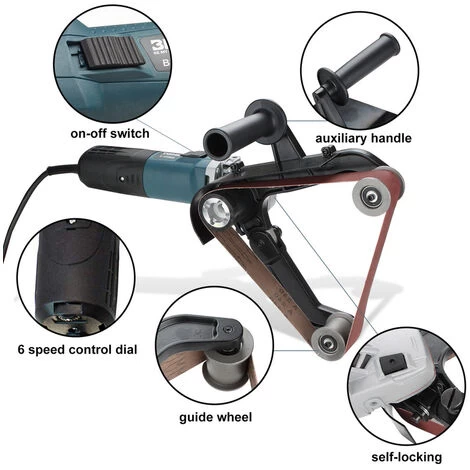 SWANEW Ponceuse à Bande Ponceuse à Bande Acier De Polissage Travail Efficace Meuleuse De Tuyau Polisseuse 7 SWANEW Ponceuse à Bande Ponceuse à Bande Acier De Polissage Travail Efficace Meuleuse De Tuyau Polisseuse – Image 5