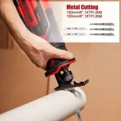 Scie Sabre Sans Fil TEENO,20V Scie Sabre à Batterie, Scie Egoîne Electrique Sans Fil, 5×Lames De Scie, Avec 3Ah Batteries,Boite En Plastique -Outils Électriques 67155615 5