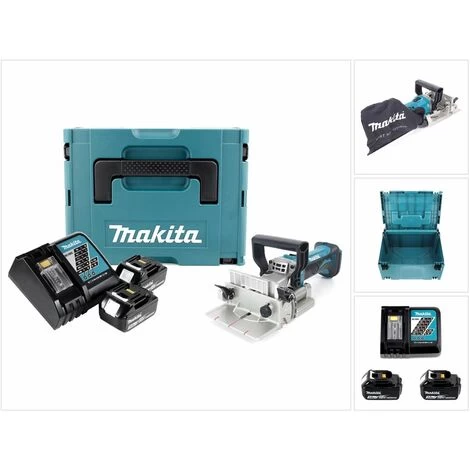 Makita BPJ 180 RFJ Fraiseuse à Rainurer Sans Fil 18V + 2x Batteries 3,0Ah + Chargeur + Coffret Makpac 3 Makita BPJ 180 RFJ Fraiseuse à Rainurer Sans Fil 18V + 2x Batteries 3,0Ah + Chargeur + Coffret Makpac