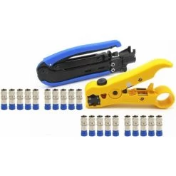 Ensemble De Pince à Sertir Pour Câble Coaxial Avec Connecteur F RG6 RG59 RG11 Et 20 Connecteurs De Compression F