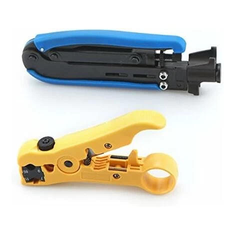 Ensemble De Pince à Sertir Pour Câble Coaxial Avec Connecteur F RG6 RG59 RG11 Et 20 Connecteurs De Compression F 5 Ensemble De Pince à Sertir Pour Câble Coaxial Avec Connecteur F RG6 RG59 RG11 Et 20 Connecteurs De Compression F – Image 3