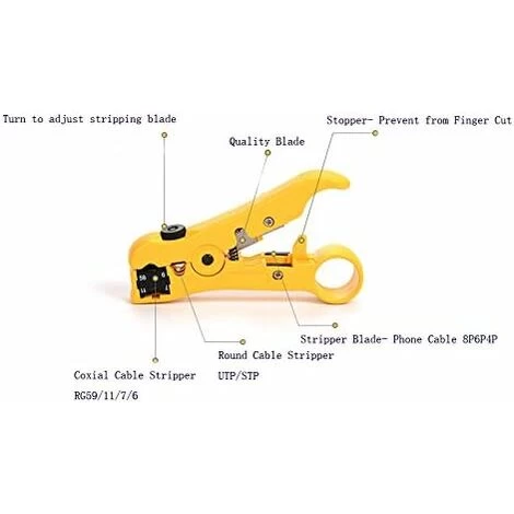 Ensemble De Pince à Sertir Pour Câble Coaxial Avec Connecteur F RG6 RG59 RG11 Et 20 Connecteurs De Compression F 7 Ensemble De Pince à Sertir Pour Câble Coaxial Avec Connecteur F RG6 RG59 RG11 Et 20 Connecteurs De Compression F – Image 5