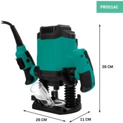 VONROC Défonceuse 1200W – 6-8mm – Vitesse Variable 16 000 – 30 000 Tr/min – Avec Lot De 6 Fraises, Guide De Copie, Guide Parallèle Et Aiguille De Centrage 7 VONROC Défonceuse 1200W – 6-8mm – Vitesse Variable 16 000 – 30 000 Tr/min – Avec Lot De 6 Fraises, Guide De Copie, Guide Parallèle Et Aiguille De Centrage -Outils Électriques 71476466 2