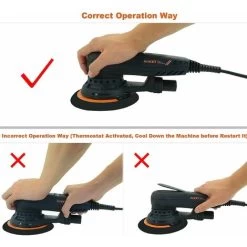 Ponceuse Orbitale Excentrique 150mm 350W Aléatoire Sans Balais MAXXT 3 A 5.0mm Multifonction à Vitesse Variable Avec 10 Feuilles De Papier Abrasif Pour Le Travail Du Bois, Le Ponçage Des Cloisons Sèch -Outils Électriques 73041599 2