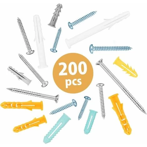 GDRHVFD Kit De Vis Et Chevilles 200 Pièces Grand Assortiment De Vis Chevilles Pour Montage, Réparation, Construction, Forage" 5 GDRHVFD Kit De Vis Et Chevilles 200 Pièces Grand Assortiment De Vis Chevilles Pour Montage, Réparation, Construction, Forage" – Image 3