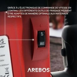 AREBOS Défonceuse à Bois Fraiseuse De Bords à Main Mallette Comprend 12 Mèches De Toupie Avec Queue De 8 Mm 1200 W 8 AREBOS Défonceuse à Bois Fraiseuse De Bords à Main Mallette Comprend 12 Mèches De Toupie Avec Queue De 8 Mm 1200 W -Outils Électriques 7557525 2