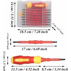 Jeu De Tournevis électrique Isolé Multifonctionnel De 7 Pièces Kit D'outils De Réparation D'électricien En Alliage Interchangeable 14 En 1 -Outils Électriques 76385820 3