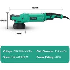 Polisseuse Orbitale Polisseuse Excentrique Stanew,Polisseuses Pour Auto Et Moto,4000RPM, 150mm Polissage Pad, 6 Vitesse Variable Ponceuse, Pour Le Polissage, Cirage, Ponçage -Outils Électriques 76445437 5