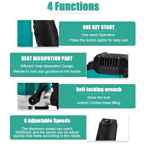 Défonceuse Verticale Electrique 1200 W 16000-30000 RPM STANEW, Profession Fresatrice Verticale Avec Set De 12 Fraises,6 Vitesses, Réglage De La Profondeur De Fraisage. 5 Défonceuse Verticale Electrique 1200 W 16000-30000 RPM STANEW, Profession Fresatrice Verticale Avec Set De 12 Fraises,6 Vitesses, Réglage De La Profondeur De Fraisage. – Image 3