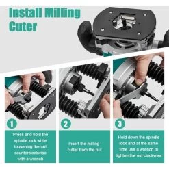 Défonceuse Verticale Electrique 1200 W 16000-30000 RPM STANEW, Profession Fresatrice Verticale Avec Set De 12 Fraises,6 Vitesses, Réglage De La Profondeur De Fraisage. 10 Défonceuse Verticale Electrique 1200 W 16000-30000 RPM STANEW, Profession Fresatrice Verticale Avec Set De 12 Fraises,6 Vitesses, Réglage De La Profondeur De Fraisage. -Outils Électriques 77013334 4