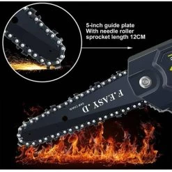 Mini Scie à Chaîne électrique 24V 12.7CM, Mini Tronçonneuse à Main électrique Avec 1 Batteries, 1 Charge -Outils Électriques 78949987 2