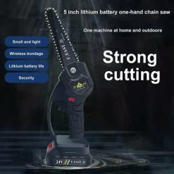 Mini Scie à Chaîne électrique 24V 12.7CM, Mini Tronçonneuse à Main électrique Avec 1 Batteries, 1 Charge -Outils Électriques 78949987 5