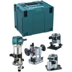Affleureuse Défonceuse 710W MAKITA 8mm - 4 Embases Différentes + Coffret Makpac - RT0702CX3J