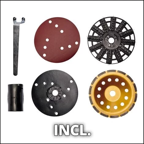 Einhell Ponceuse Murale Et Béton TE-DW 180 (1300W, 0-3000min.-1 Taux D'oscillation, 180mm De Papier De Verre Ø, Y Compris Micro Disque De Ponçage, Meule Diamantée, 6 Disques De Ponçage) 4 Einhell Ponceuse Murale Et Béton TE-DW 180 (1300W, 0-3000min.-1 Taux D'oscillation, 180mm De Papier De Verre Ø, Y Compris Micro Disque De Ponçage, Meule Diamantée, 6 Disques De Ponçage) – Image 2