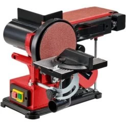 Einhell Ponceuse Stationnaire TC-US 380 (380 W, Vitesse De La Bande 292 M/min, Régime Du Disque 1 450 Tours/min) Livré Avec 1 Bande De Ponçage K80 Et 1 Disque Abrasif K80