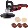 Einhell Polisseuse D'angle CC-PO 1100/1 E (1100 W,Diamètre Plateau : 180 Mm, Livré En Coffret Avec 1 Mousse De Polissage, 2 Bonnets De Polissage Synthétique, 6 X Abrasifs)) -Outils Électriques 82410676 1