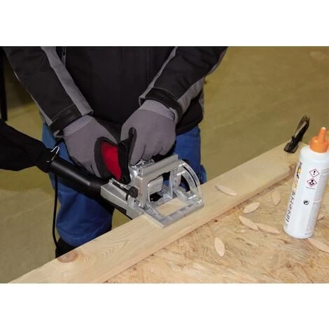 Einhell Fraiseuse à Lamelle TC-BJ 900 (860 W, Réglage D'angle D'inclinaison 90°, Blocage De L'arbre, Livré En Coffret Avec Sac à Poussière Et Clé à Ergots) 4 Einhell Fraiseuse à Lamelle TC-BJ 900 (860 W, Réglage D'angle D'inclinaison 90°, Blocage De L'arbre, Livré En Coffret Avec Sac à Poussière Et Clé à Ergots) – Image 2