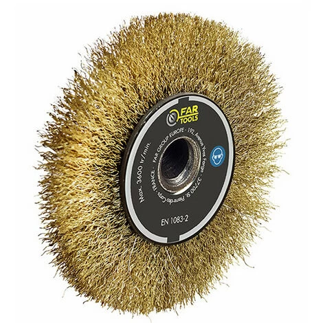 Brosse Fil Laitonnée D. 120 Mm X Al. 20 Mm X ép.20 Mm 3 Brosse Fil Laitonnée D. 120 Mm X Al. 20 Mm X ép.20 Mm