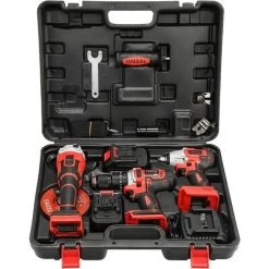 (Clé à Chocs Sans Fil Brushless+Perceuse A Percussion +Meuleuse D'angle Brushless)Pack 3 Outils TEENO 20V 2Batteries 3Ah