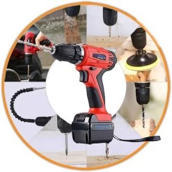 Perceuse Visseuse Sans Fil 18v+ 2 Batteries Lithium + 52 Accessoires - Rouge 9 Perceuse Visseuse Sans Fil 18v+ 2 Batteries Lithium + 52 Accessoires - Rouge -Outils Électriques 84704277 4