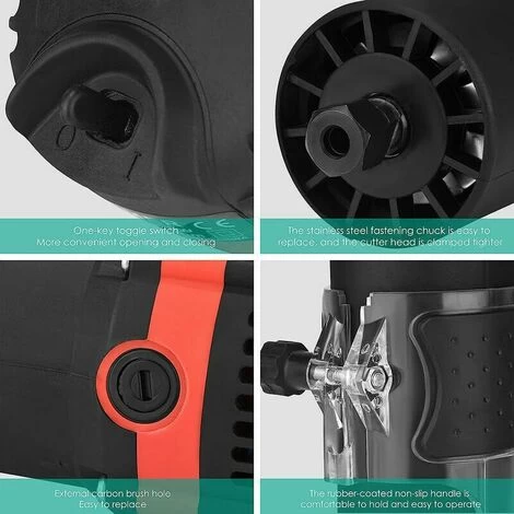 Affleureuse Défonceuse Diamètre 6,35 Mm 30000 TR/Min Défonceuse Affleureuse électrique Avec 15 Jeux De Fraises 5 Affleureuse Défonceuse Diamètre 6,35 Mm 30000 TR/Min Défonceuse Affleureuse électrique Avec 15 Jeux De Fraises – Image 3