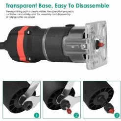 Affleureuse Défonceuse Diamètre 6,35 Mm 30000 TR/Min Défonceuse Affleureuse électrique Avec 15 Jeux De Fraises 10 Affleureuse Défonceuse Diamètre 6,35 Mm 30000 TR/Min Défonceuse Affleureuse électrique Avec 15 Jeux De Fraises -Outils Électriques 85792824 4