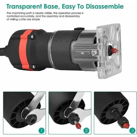 Affleureuse Défonceuse Diamètre 6,35 Mm 30000 TR/Min Défonceuse Affleureuse électrique Avec 15 Jeux De Fraises 6 Affleureuse Défonceuse Diamètre 6,35 Mm 30000 TR/Min Défonceuse Affleureuse électrique Avec 15 Jeux De Fraises – Image 4