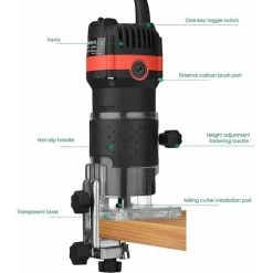 Affleureuse Défonceuse Diamètre 6,35 Mm 30000 TR/Min Défonceuse Affleureuse électrique Avec 15 Jeux De Fraises 11 Affleureuse Défonceuse Diamètre 6,35 Mm 30000 TR/Min Défonceuse Affleureuse électrique Avec 15 Jeux De Fraises -Outils Électriques 85792824 5