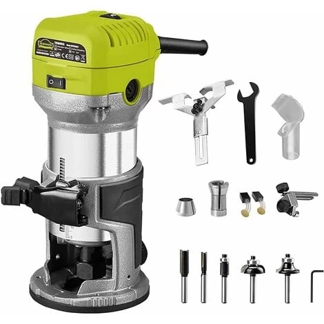 Dewinner à Bois Défonceuse Affleureuse électrique 710W 13000-33000RPM, 6 Vitesses Variables, 3 Pinces De 1/4" 6mm &8mm, Profession Plastifieuse Avec Accessoires 3 Dewinner à Bois Défonceuse Affleureuse électrique 710W 13000-33000RPM, 6 Vitesses Variables, 3 Pinces De 1/4" 6mm &8mm, Profession Plastifieuse Avec Accessoires