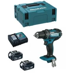 Perceuse Visseuse 18V MAKITA + 2 Batteries Li-Ion 5Ah + Chargeur + Coffret Makpac - DDF482RTJ