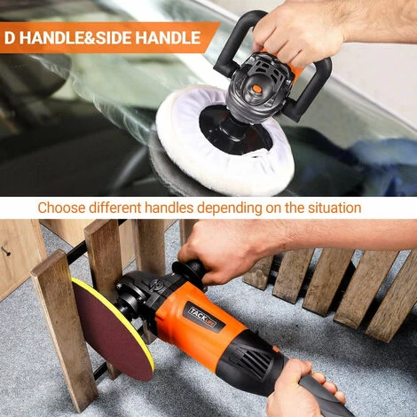 TACKLIFE Polisseuse, 1200W Machine à Polir Les Voitures, 1500-3500RPM, 6 Vitesse Variable, Plaque Remplaçable De 180 Mm, Poignée En D, Convient Au Polissage Des Voitures, Bateaux, Meubles - PPGJ05A 6 TACKLIFE Polisseuse, 1200W Machine à Polir Les Voitures, 1500-3500RPM, 6 Vitesse Variable, Plaque Remplaçable De 180 Mm, Poignée En D, Convient Au Polissage Des Voitures, Bateaux, Meubles - PPGJ05A – Image 4