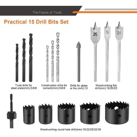 TACKLIFE Perceuse à Percussion, Perceuse à Fil 850W 3000RPM Avec 15 Forets Set, Vitesse Variable, Mode Marteau Et 2 Fonctions En 1, Adaptée Au Bois, Acier, Béton-PID03B 5 TACKLIFE Perceuse à Percussion, Perceuse à Fil 850W 3000RPM Avec 15 Forets Set, Vitesse Variable, Mode Marteau Et 2 Fonctions En 1, Adaptée Au Bois, Acier, Béton-PID03B – Image 3