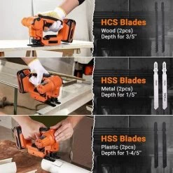 Scie Sauteuse Sans Fil 18V TACKLIFE, 6 Lames, 2 Modes De Coupe, 0-2700 RPM, Chargeur Rapide, Lumière LED Intégrée - TLJS02D -Outils Électriques 87563725 3