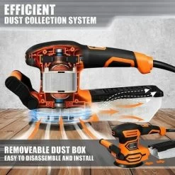 20 Pcs Ponceuse Excentrique 450W TACKLIFE, 13000 RPM, Système De Dépoussiérage, Ponceuse Orbitale à Vitesse Variable - PRS03A -Outils Électriques 87563951 3