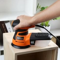 TACKLIFE Ponceuse Excentrique, Ponceuse Rotative Électrique 350W 13000 OPM, 6 Vitesses Variables, Équipé D’Une Boîte à Poussière, 12pcs Disque De Ponçage, Ponceuse Pour Le Ponçage Du Bois PRS01A -Outils Électriques 88566672 5