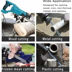 Scie Alternative à Batterie Sans Fil BL1850 18 V Pour Batterie De Scie Alternative Makita 18 V Avec 4 Lames De Scie Variables, Adaptée Au Bois, Au Métal Et à L’aluminium (2 X 5,5 Ah Batterie Li-Ion Et -Outils Électriques 88687547 5