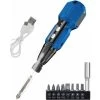 Tournevis Electrique Sans Fil, Tournevis Electrique Rechargeable USB 3,6 V 900 MAh, Lampe De Travail LED, 9 Embouts Magnétiques Et Porte-Embout 1/4