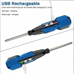 Tournevis Electrique Sans Fil, Tournevis Electrique Rechargeable USB 3,6 V 900 MAh, Lampe De Travail LED, 9 Embouts Magnétiques Et Porte-Embout 1/4 -Outils Électriques 92294563 4