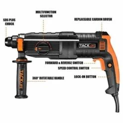 Perforateur 800 W TACKLIFE, 6000 BPM, Mandrin SDS Plus 5 Modes, 3200 RPM, 2.8J, Embrayage De Sécurité, Marteau Perforateur -LRH01A -Outils Électriques 92294961 3
