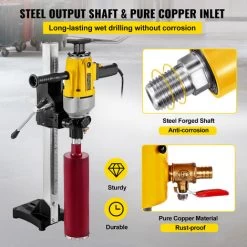 VEVOR Carotteuse A Diamant Diametre 160 Mm, Perceuse Au Diamant 1980 W A Eau, Carotteuse A Beton, Appareil De Forage Diamant Guidage Et Base En Aluminium, Foreuse Au Diamant Usage Double -Outils Électriques 92384808 4