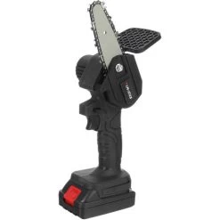 18V Scie à Chaine Tronconneuse à Batterie 4 Pouces Guide Portable électrique Sans Fil Avec 2 Batterie 2500mah Noir -Outils Électriques 92934604 2