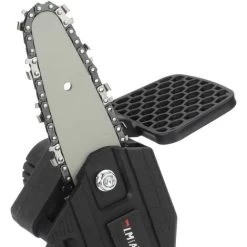 18V Scie à Chaine Tronconneuse à Batterie 4 Pouces Guide Portable électrique Sans Fil Avec 2 Batterie 2500mah Noir -Outils Électriques 92934604 5