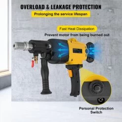 VEVOR Carotteuse A Diamant 160MM Appareil De Forage A Diamant A Main Seche Et Humide Machine De Foret De Carottier A Usage Intensif 2180W  Pour Forage Du Beton Au Diamant Perceuse A Diamant -Outils Électriques 94268119 5