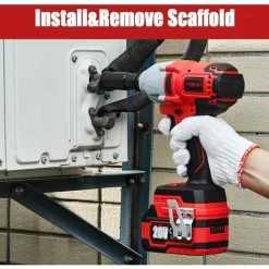 TEENO Clé à Chocs 20V Brushless Lithium-Ion Batteries 4.0Ah, 4 Douilles à Chocs, 600N.m (une Batterie) -Outils Électriques 95841027 5